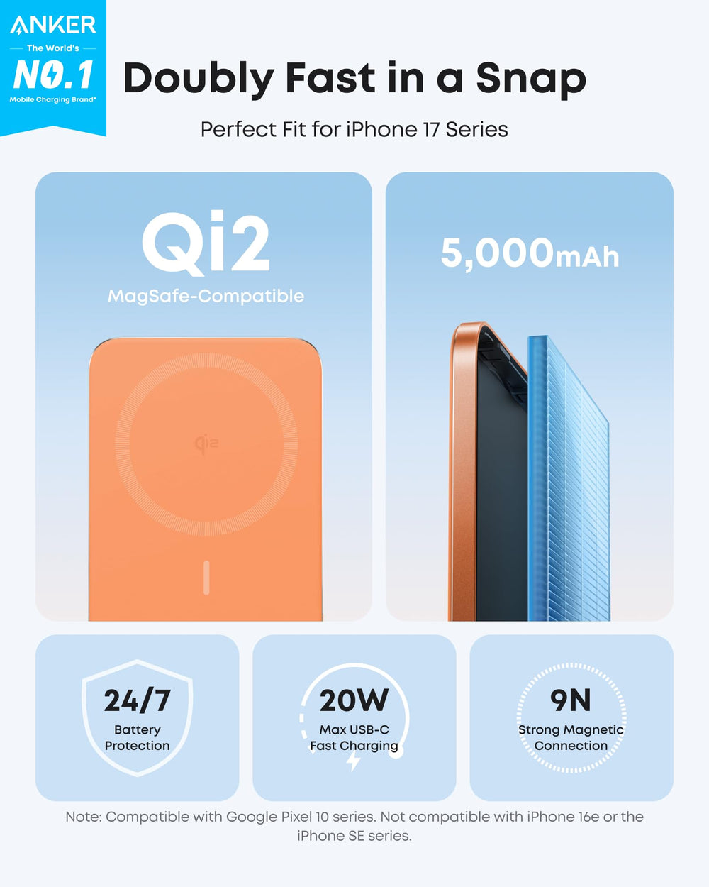 Anker Nano primer plano de la textura y acabado con disipación térmica