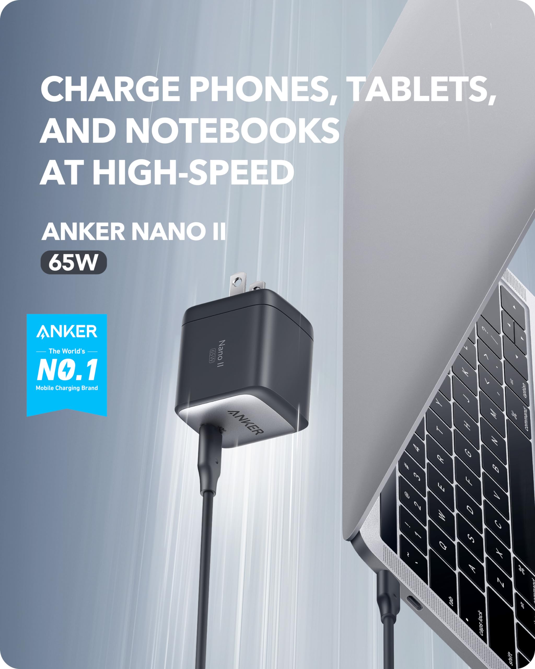 Anker Nano II 65W con enchufe plegable, fácil de guardar y transportar