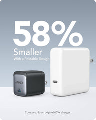 Anker Nano II 65W vista cercana de textura, construcción sólida y ligera