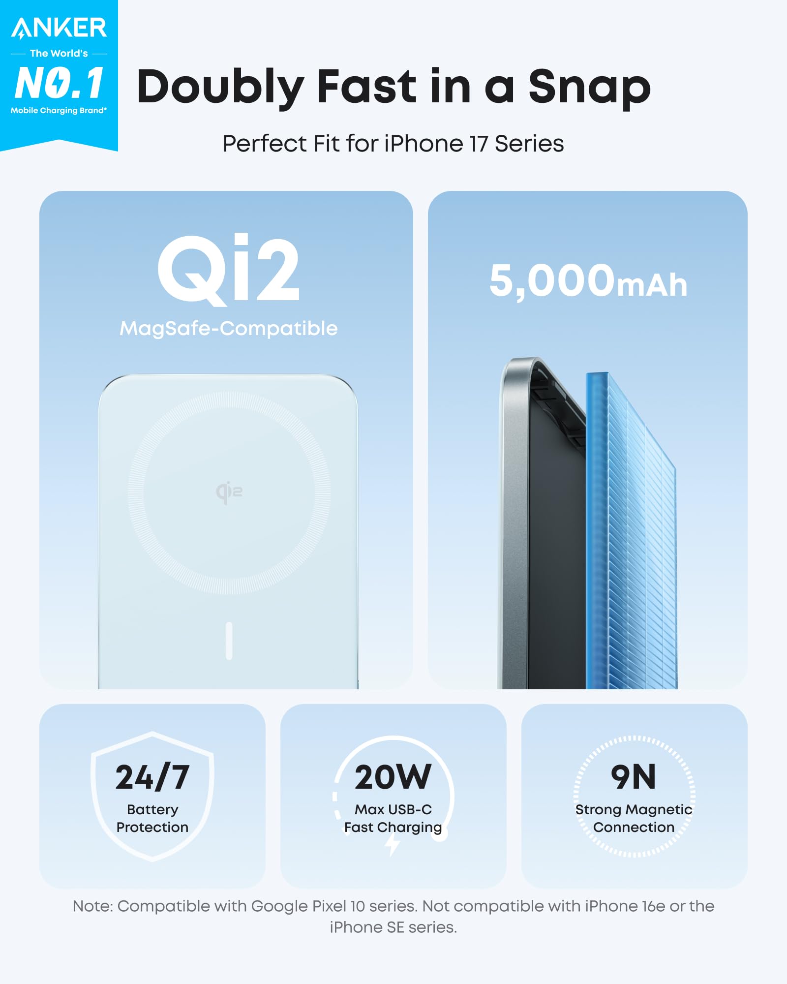 Anker Nano Magnetic detalle de textura y acabado azul, ofrece agarre seguro