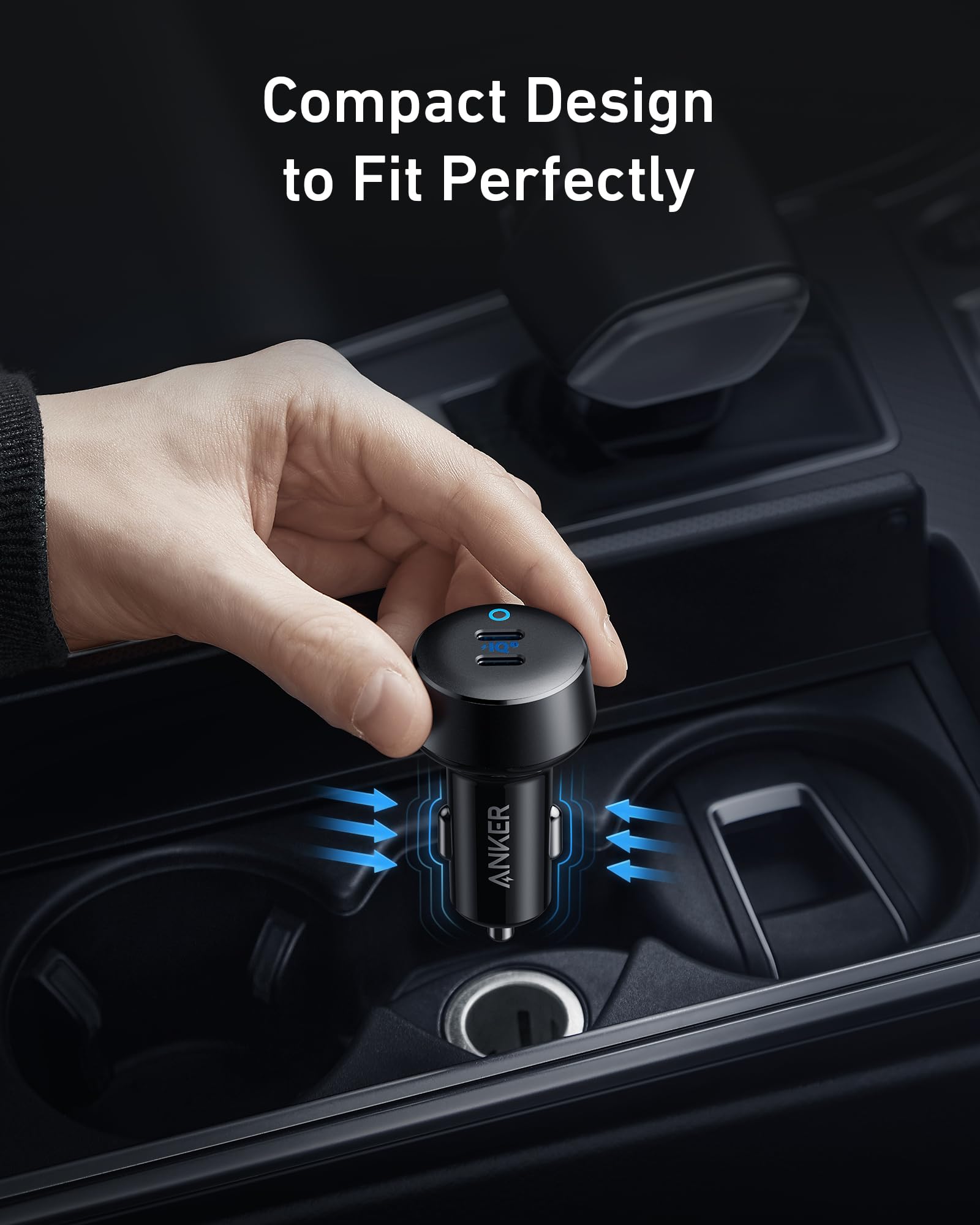 Anker PowerDrive III Duo textura y acabado que transmite durabilidad