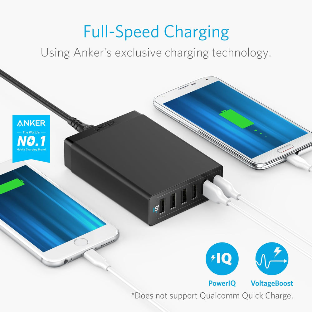 Anker PowerPort 6 detalle de textura y calidad de materiales para durabilidad