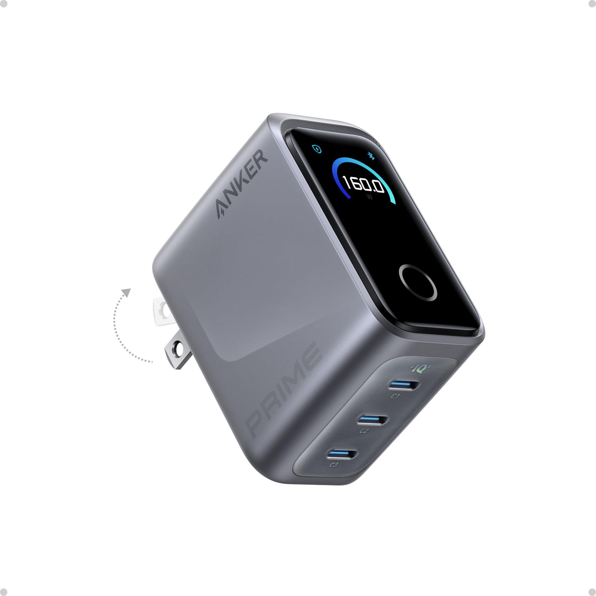 Anker Prime cargador frontal mostrando diseño compacto y alta potencia