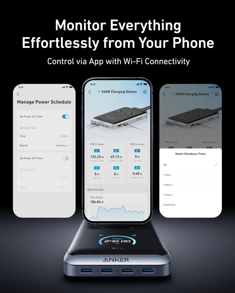 Anker Prime comparación de tamaño junto a una laptop para escala