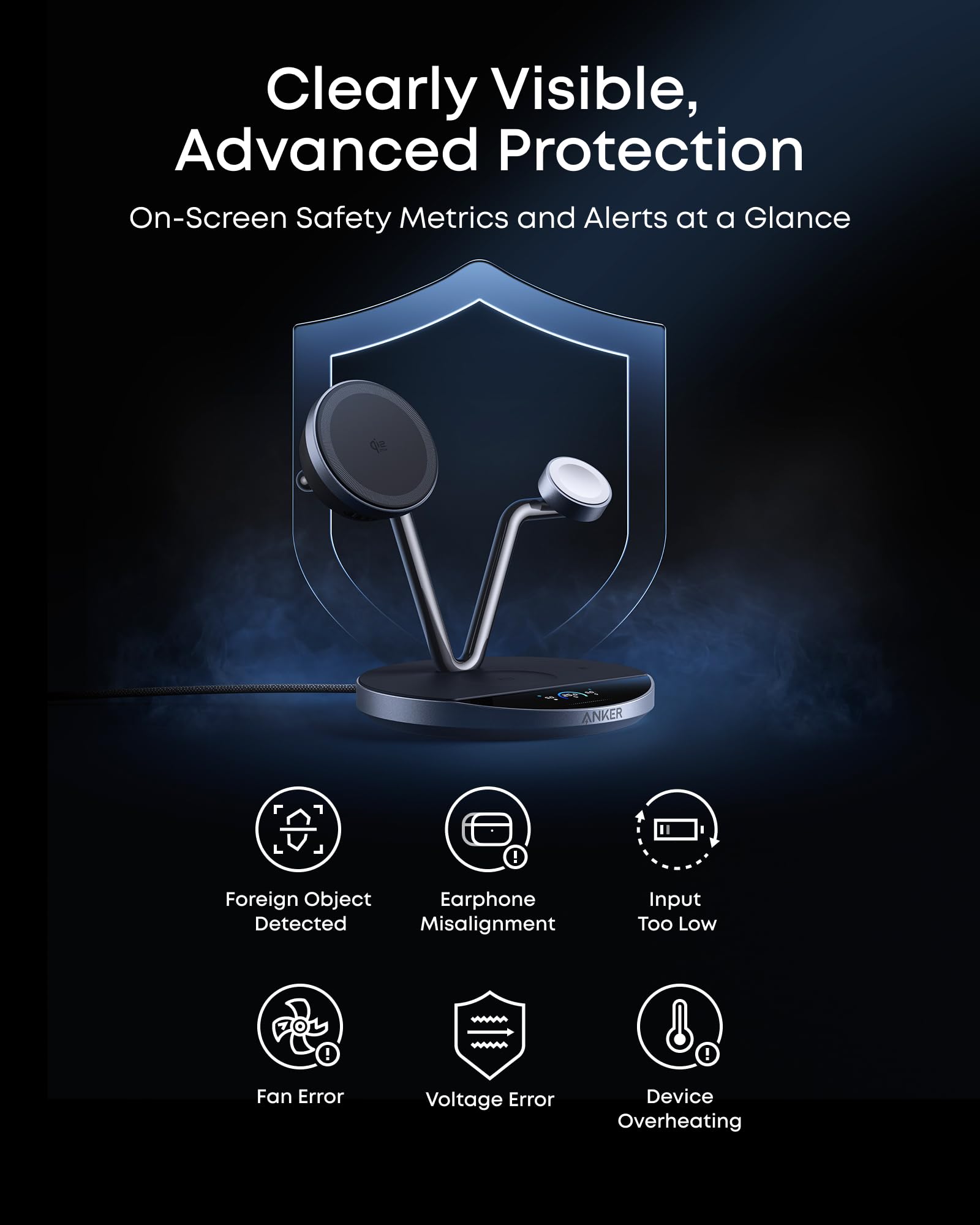 Anker Prime en escritorio moderno con laptop y café, aspecto ordenado y funcional