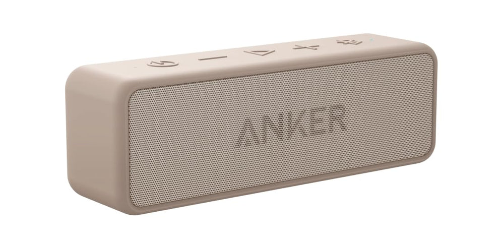 Anker Soundcore 2 frontal mostrando diseño portátil y controles, aporta portabilidad