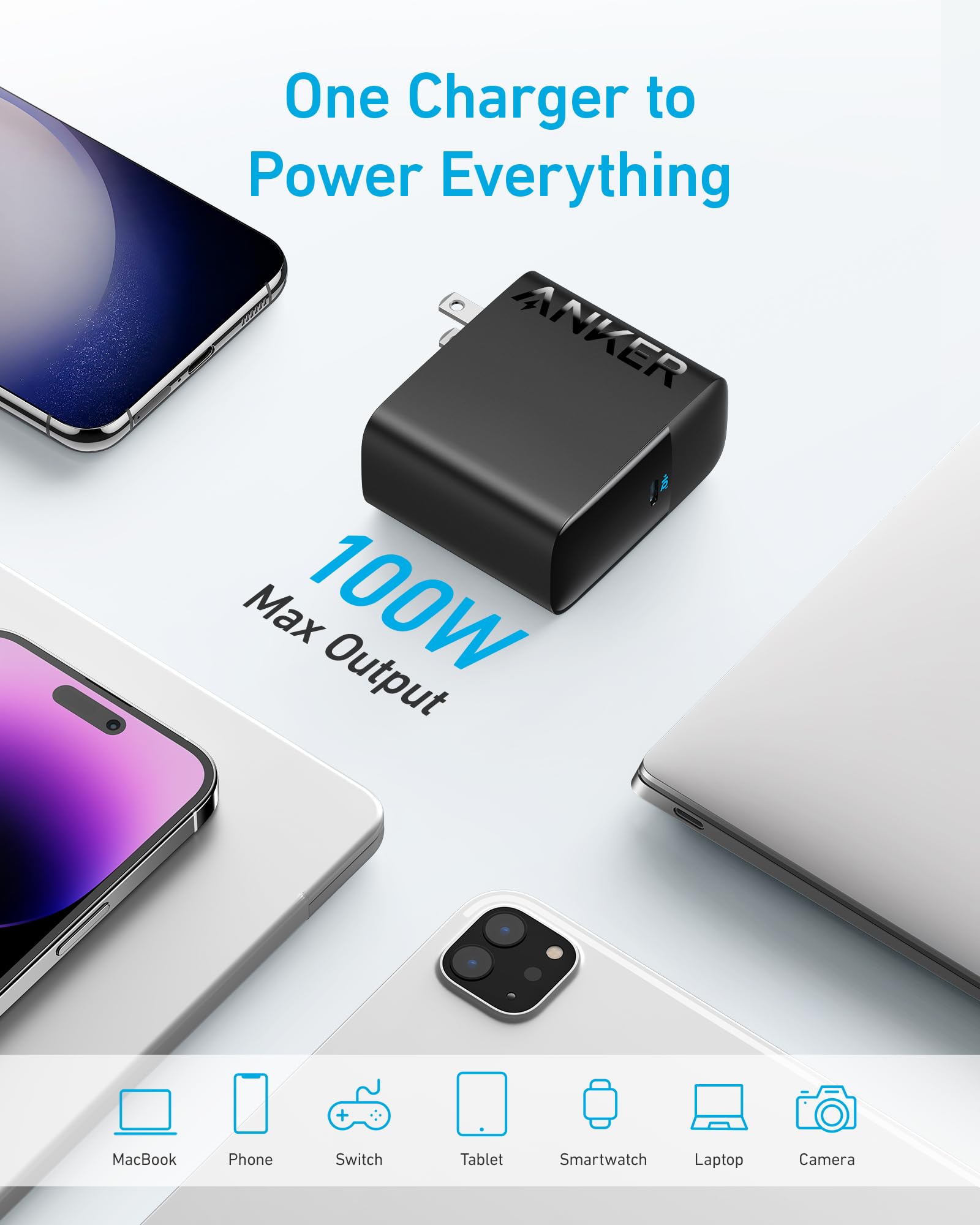 Anker textura y acabado del cargador que inspira durabilidad