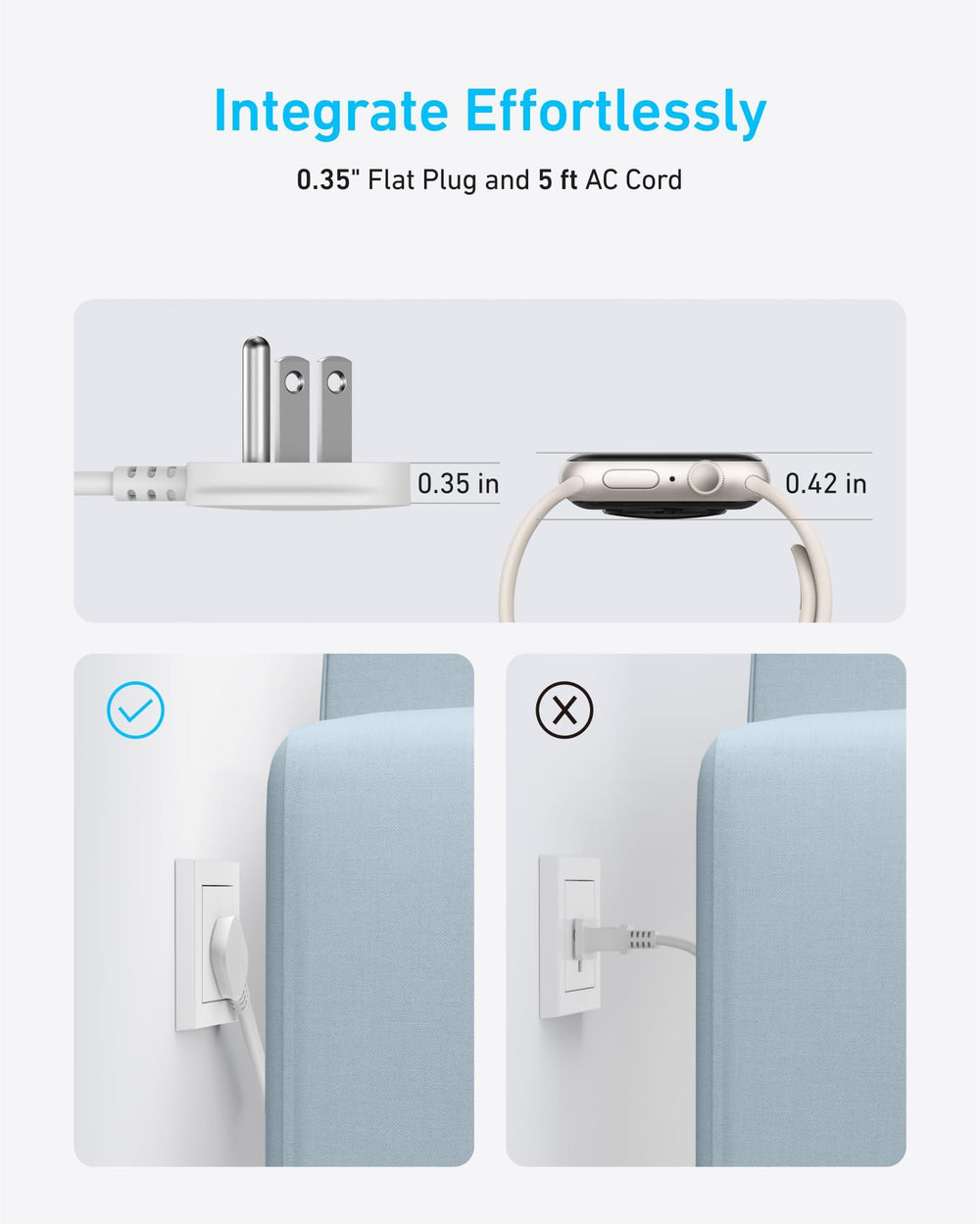 Anker textura de carcasa y dimensiones compactas, aspecto durable