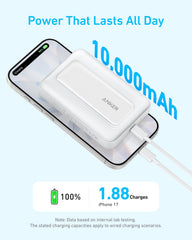 Anker Zolo acoplado a iPhone con MagSafe para carga inalámbrica cómoda