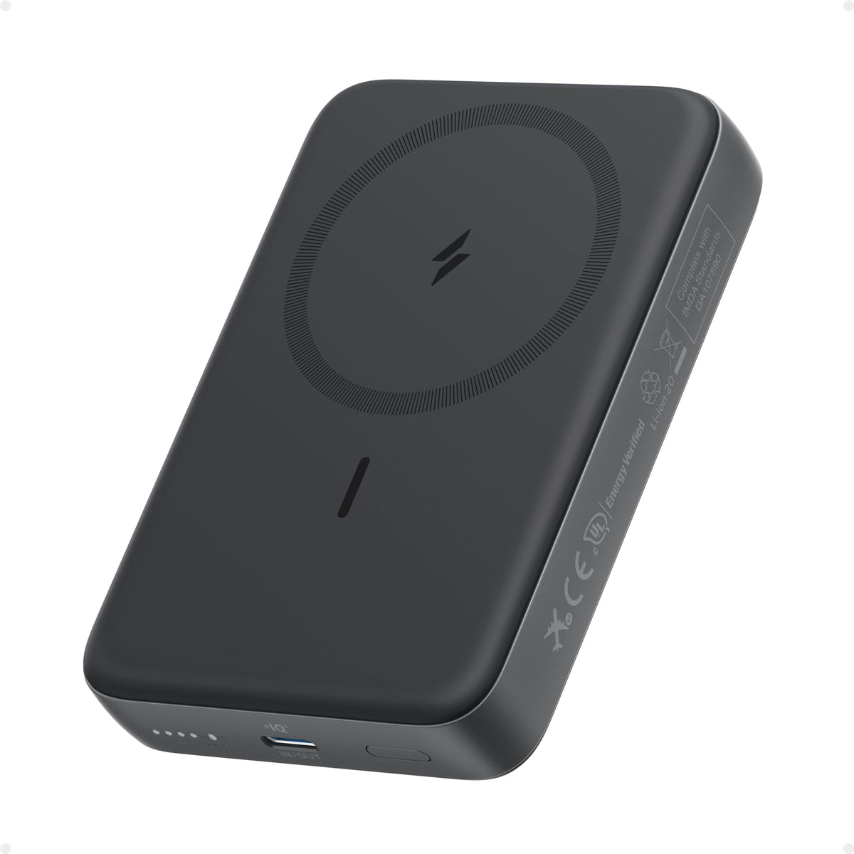 Anker Zolo vista frontal del banco de energía mostrando diseño compacto y magnético