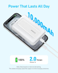 Anker Zolo unido a iPhone demostrando carga magnética cómoda