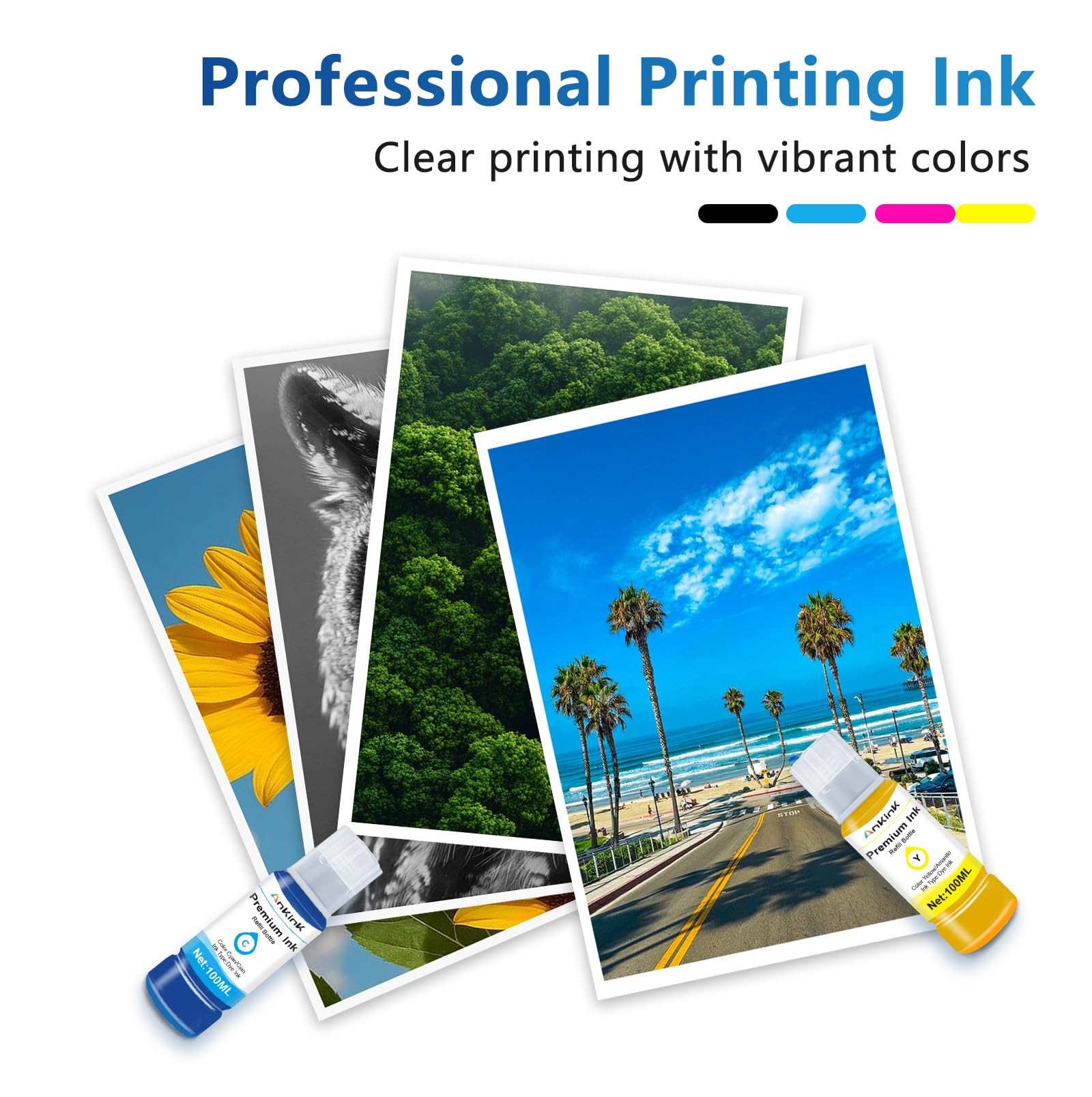 Ankink gota de tinta cian mostrando fluidez y colores vivos en impresiones
