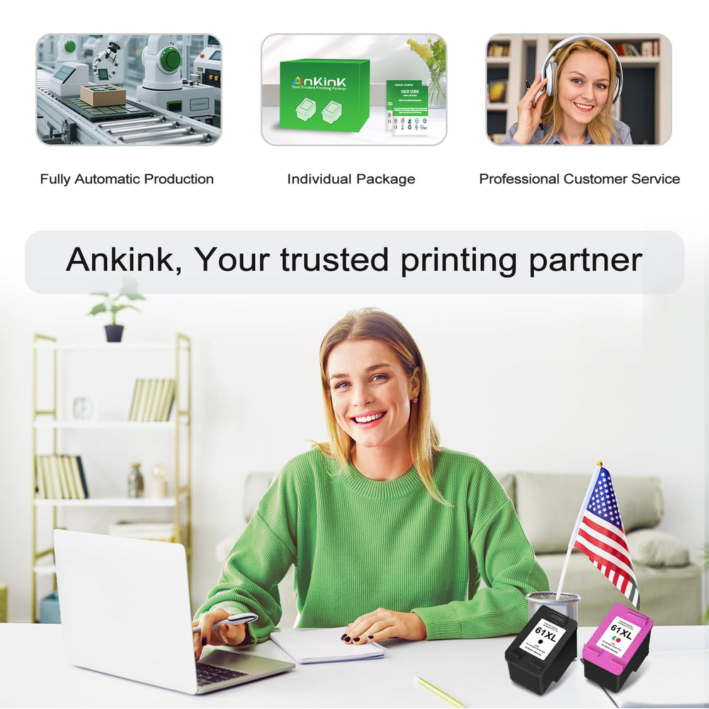 Ankink impresión de texto nítido demostrando calidad de tinta
