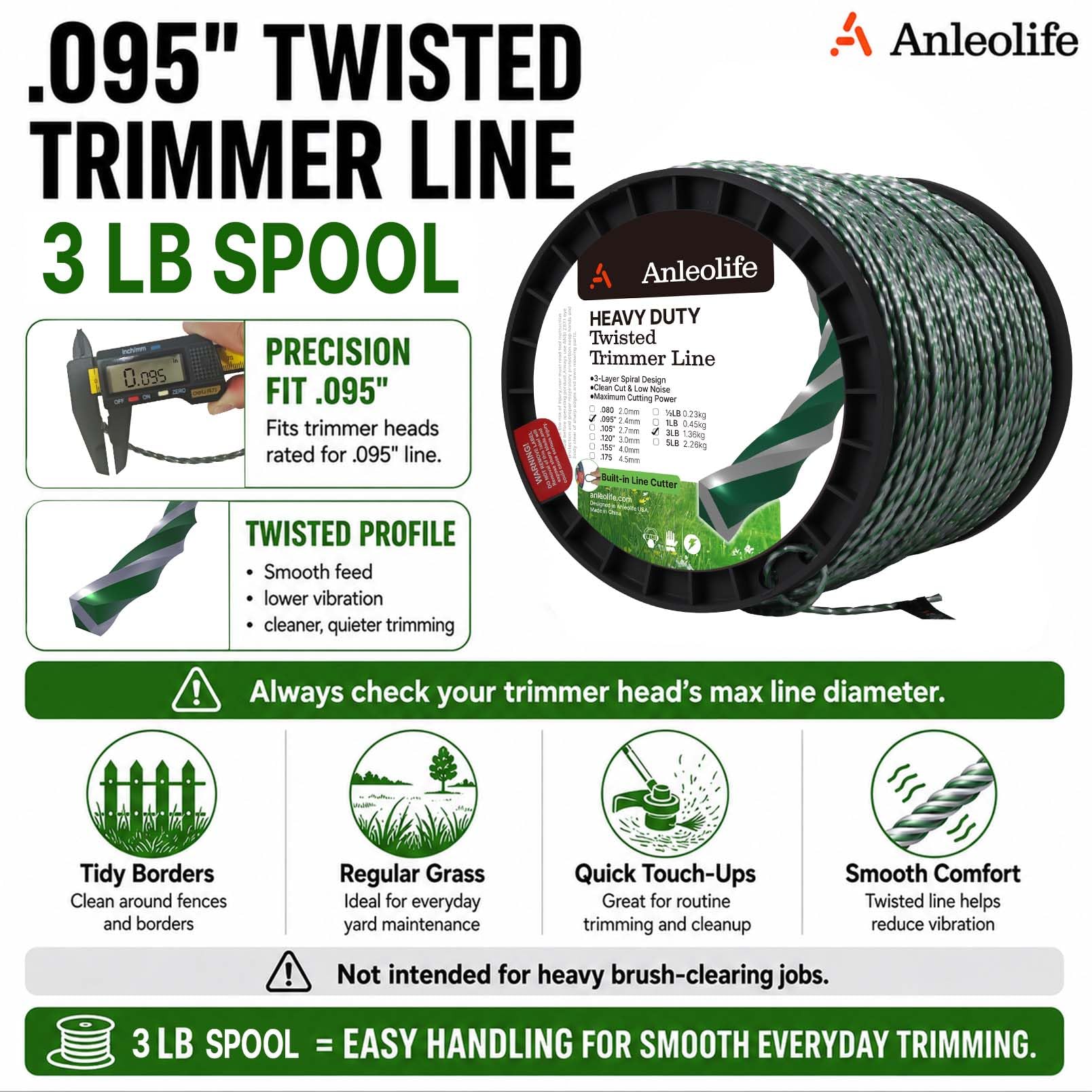 A ANLEOLIFE close-up of the 3-layer twisted spiral profile demonstrating reduced vibration