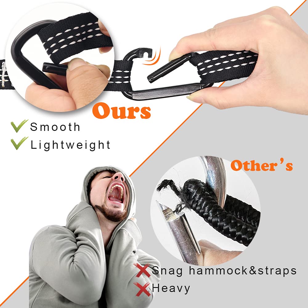 AnorTrek hamaca plegada junto a mochila demostrando su tamaño compacto para mochileros