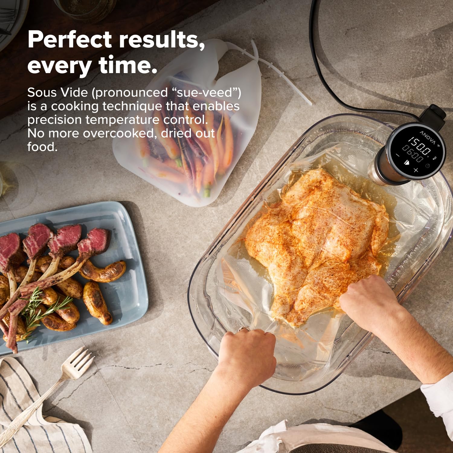 Anova Precision Cooker falda de acero inoxidable desmontable para limpieza cómoda