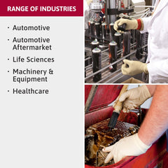 Ansell MICROFLEX glove in use handling oily car part improving control