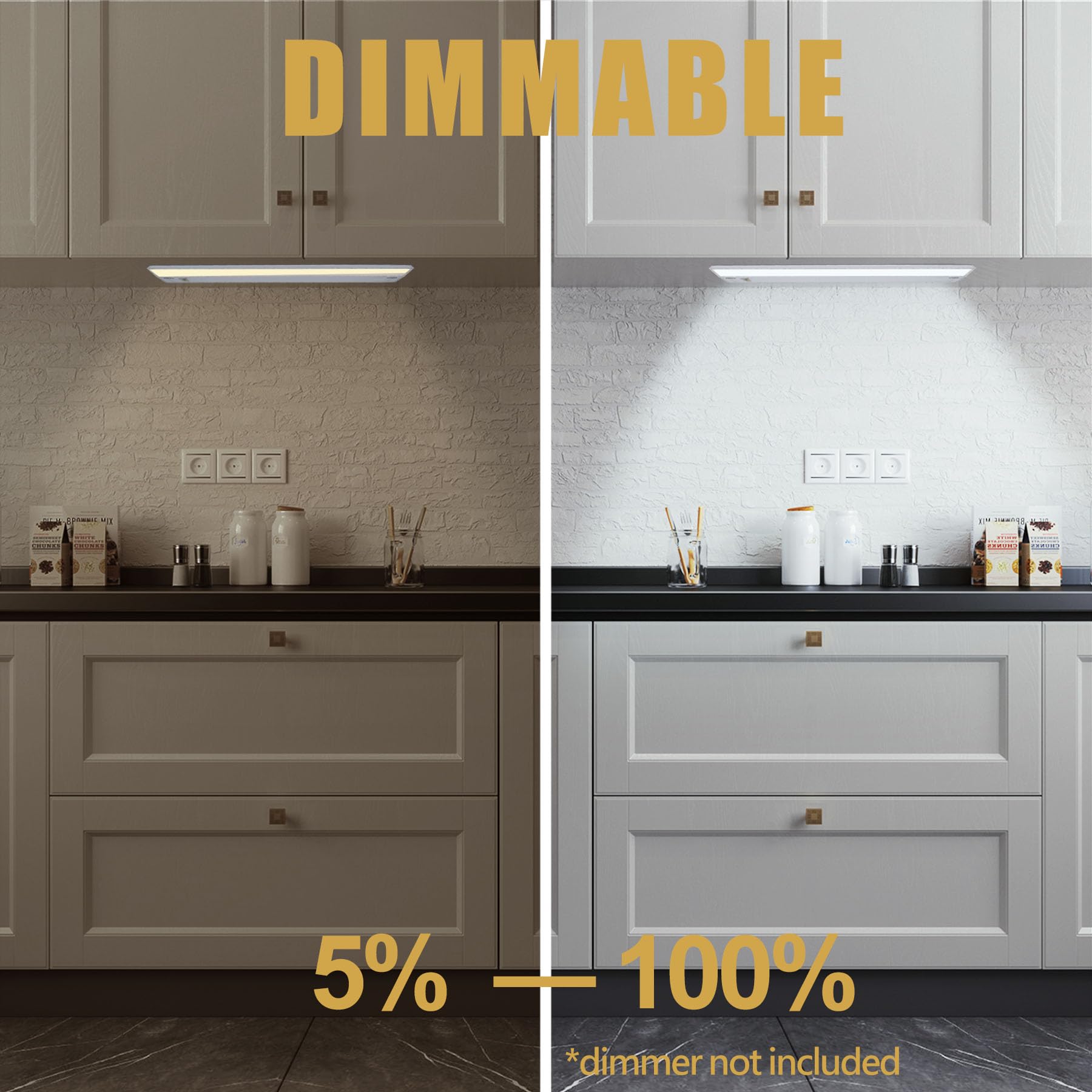 Ansen luz sobre encimera de cocina realzando colores y detalles