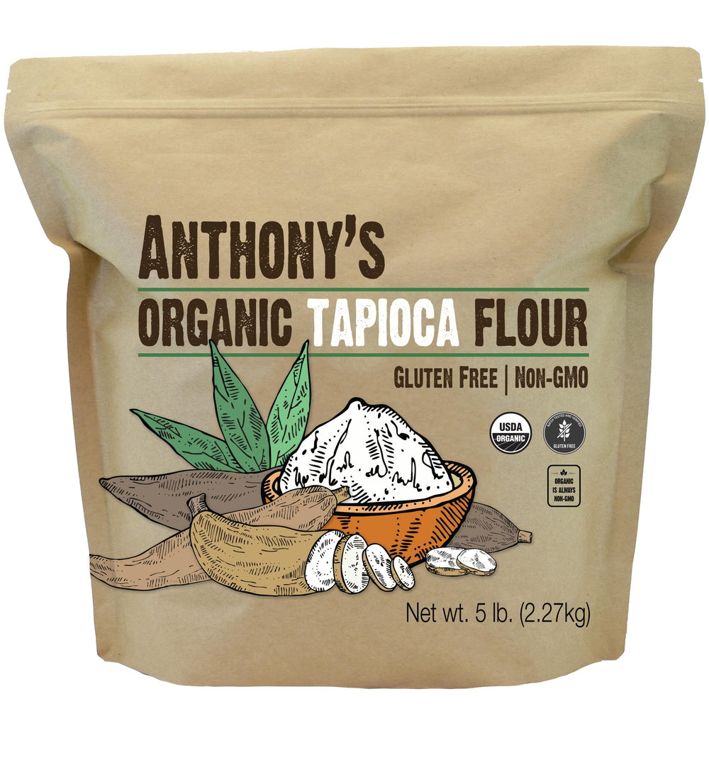 Anthony's paquete frontal de 5 lb mostrando marca y propuesta orgánica