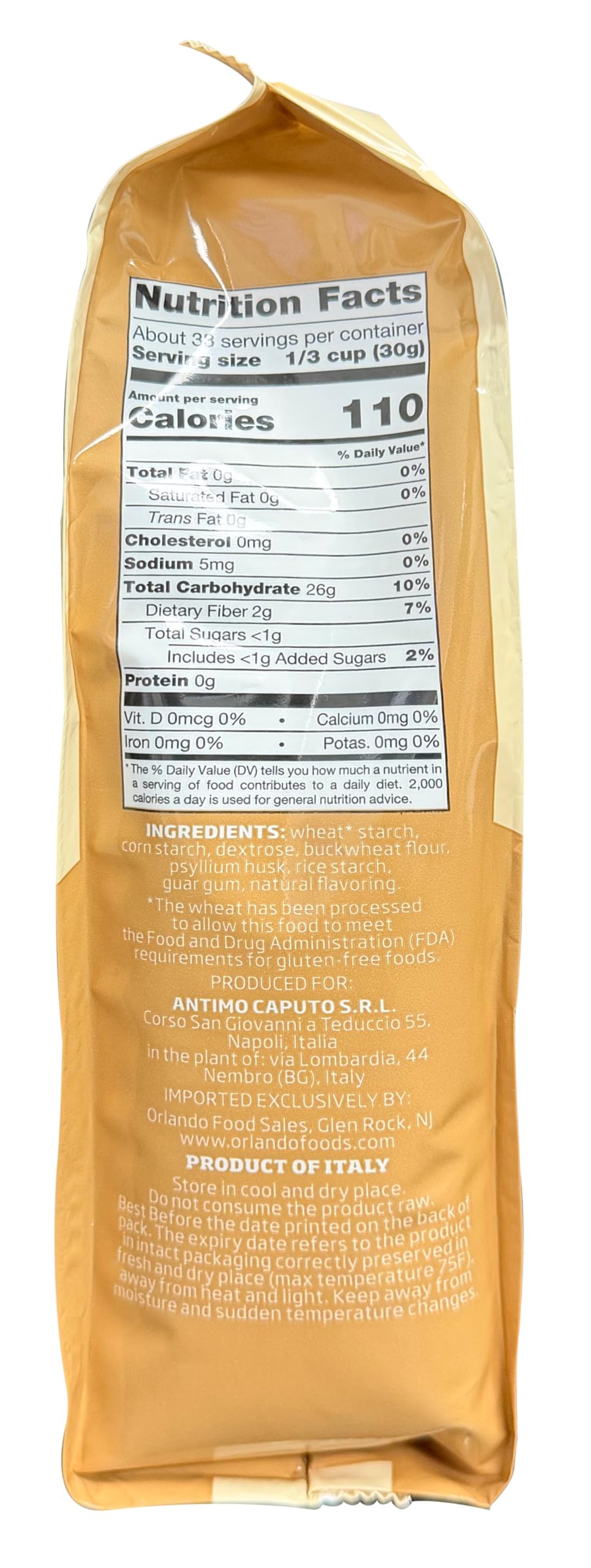 Antimo Caputo textura fina de harina molida, ideal para masas sin gluten