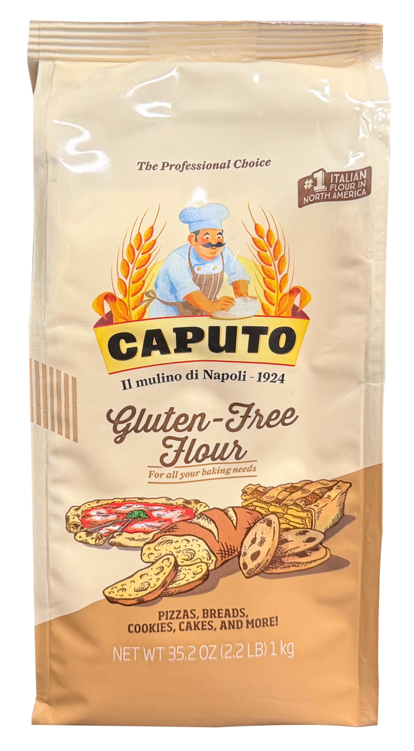 Antimo Caputo paquete frontal mostrando la marca y uso profesional