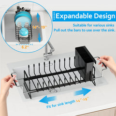 ANTOPY expanded rack across sink saving counter space while draining