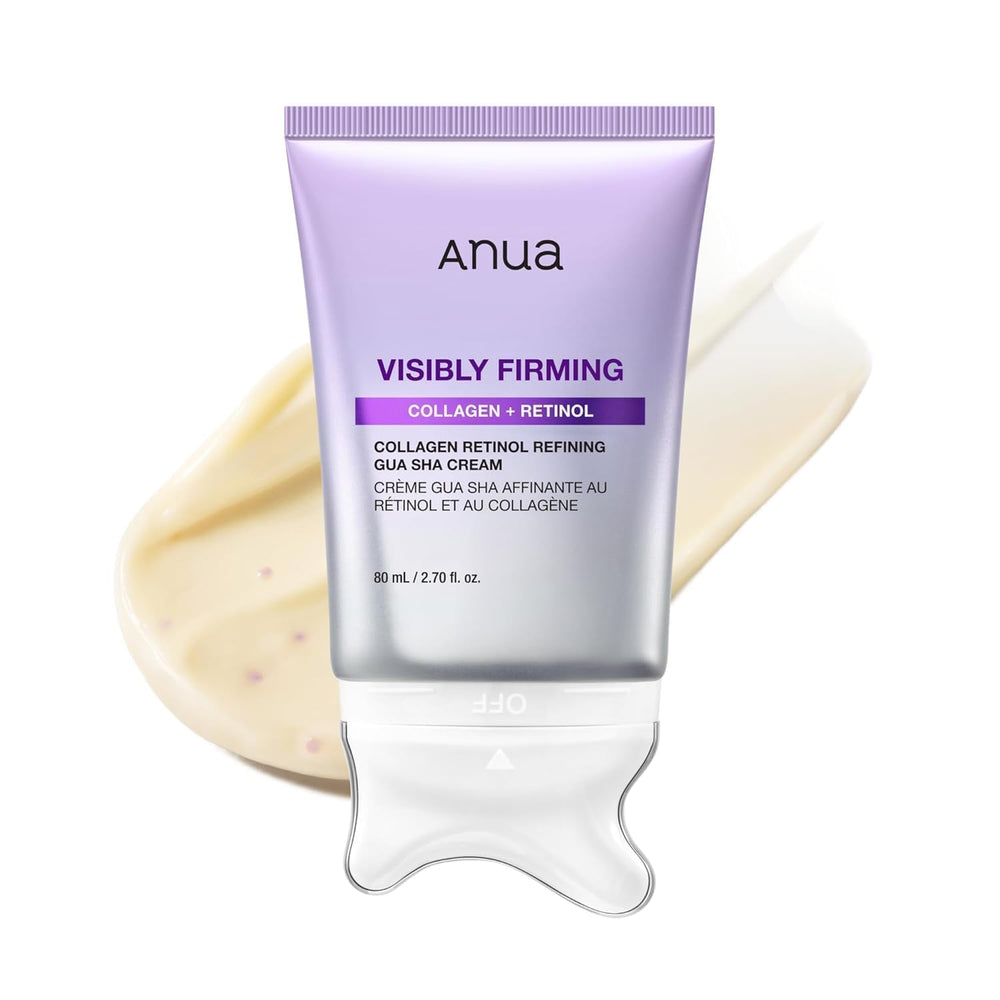 ANUA crema gua sha frontal mostrando envase y boquilla integrada para masaje
