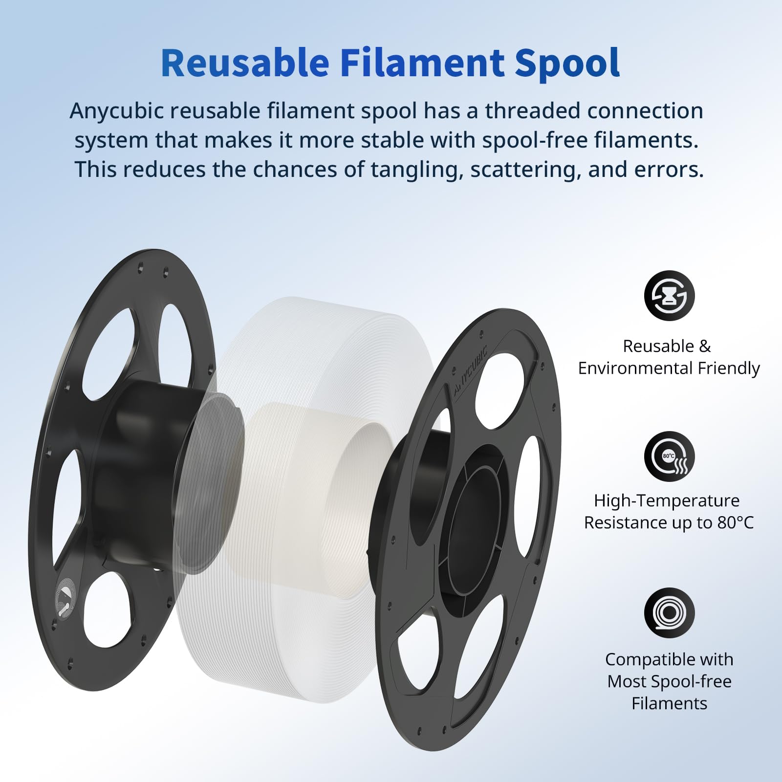 Anycubic etiqueta con información técnica y tolerancia dimensional