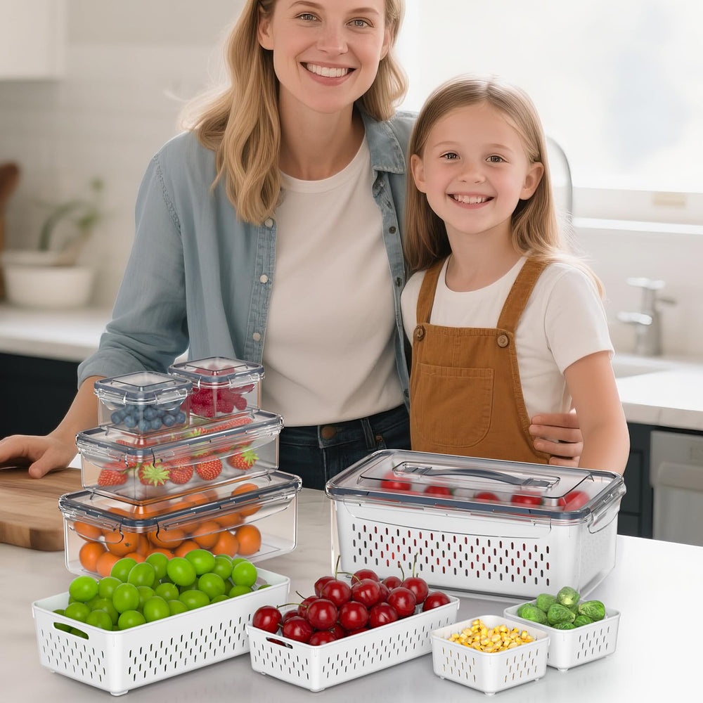 Anysig recipiente en cocina con frutas, conservación fácil y lista para servir