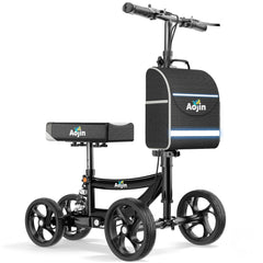 Aojin vista frontal del scooter mostrando estabilidad y diseño robusto