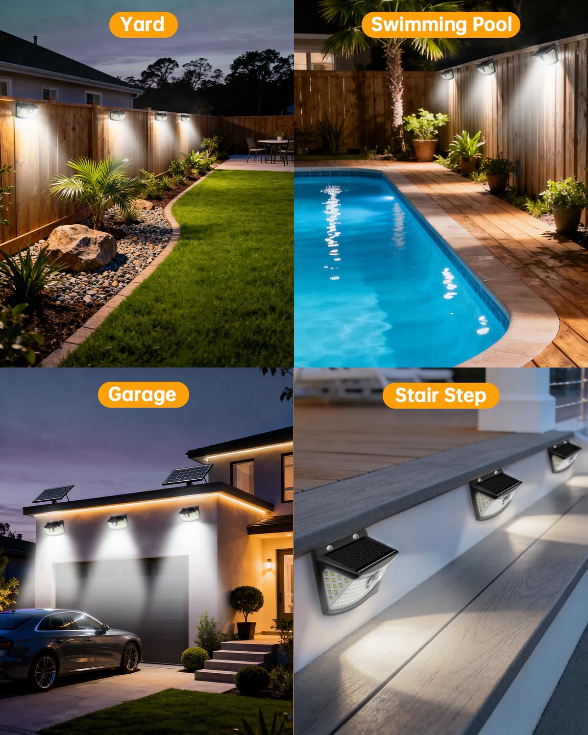 Aootek luz en jardín por la noche, mejora visibilidad y ambiente seguro