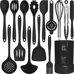 AOTHOD front packaging showcasing the full utensil set and included holder benefits