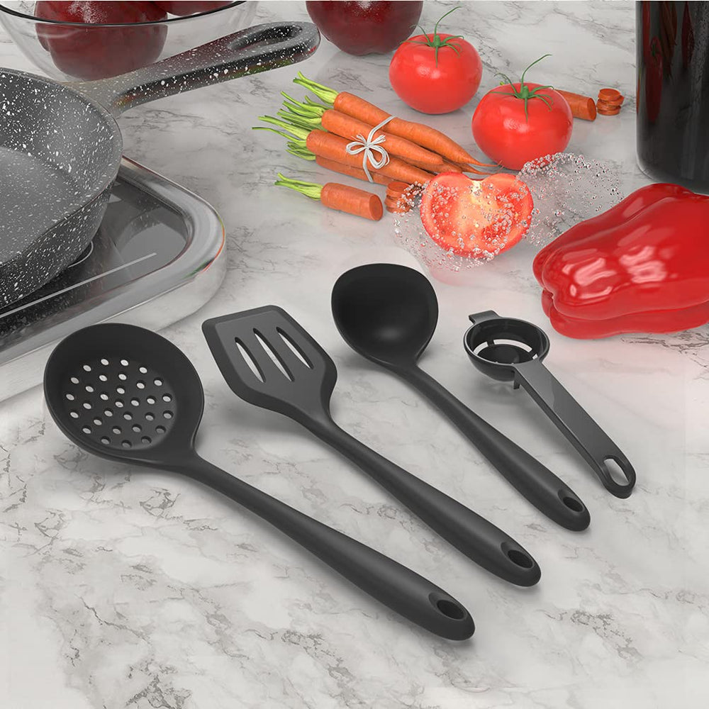 AOTHOD spatula bending to show flexible silicone for easy scraping and flipping