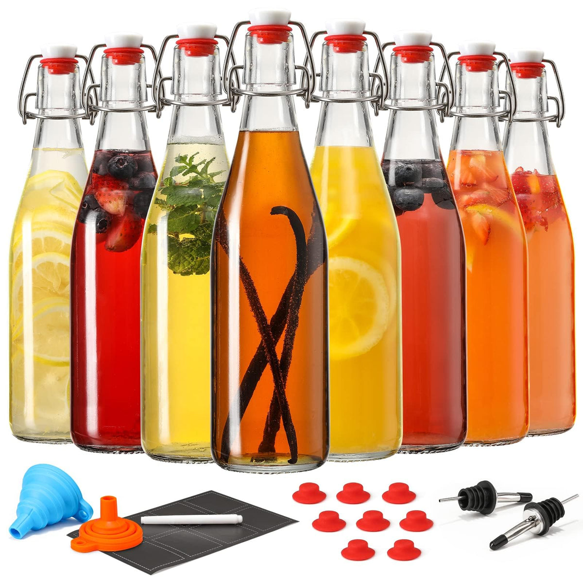 AOZITA paquete frontal con ocho botellas y accesorios, ideal para conservar bebidas