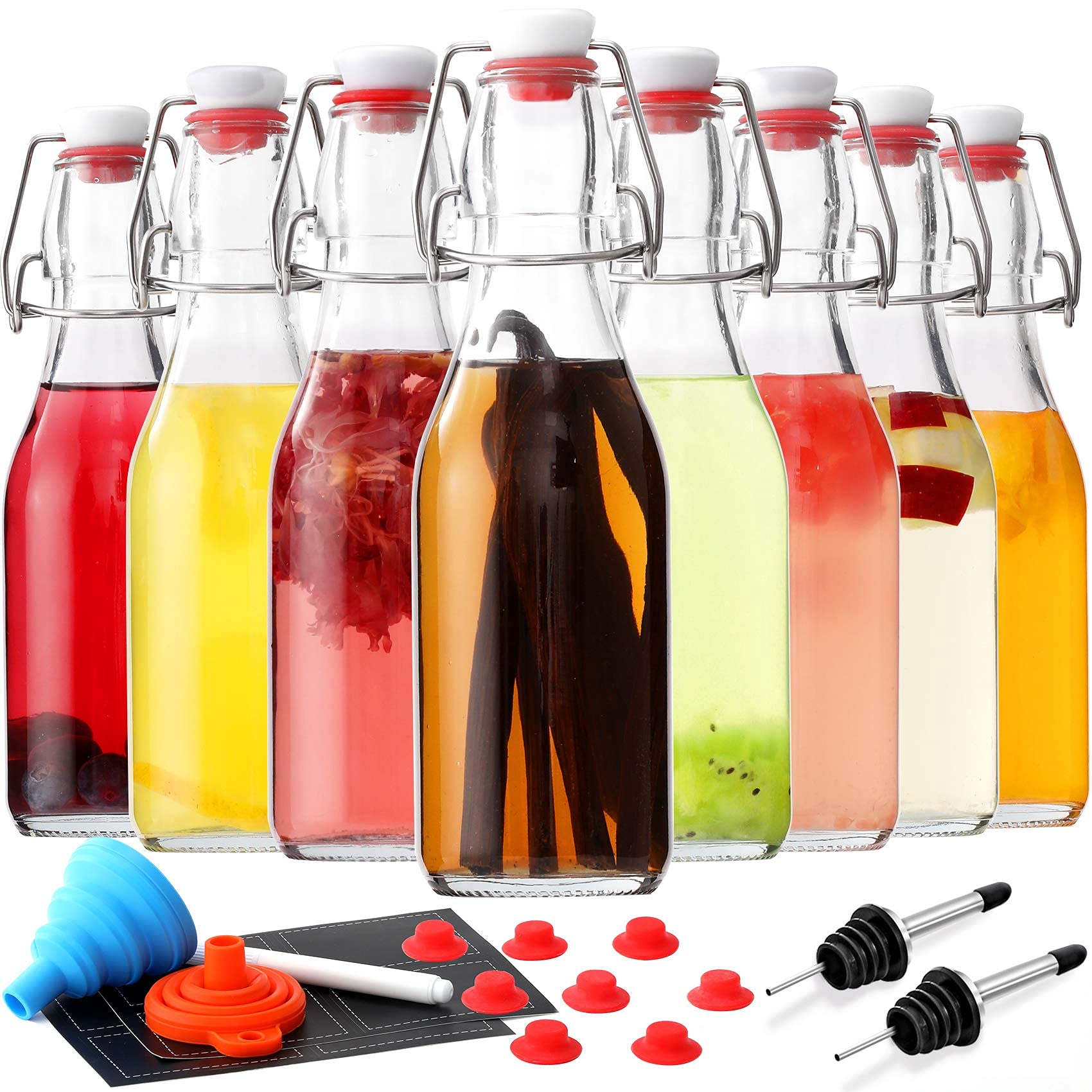 AOZITA juego frontal de 8 botellas con cierre hermético para conservar bebidas