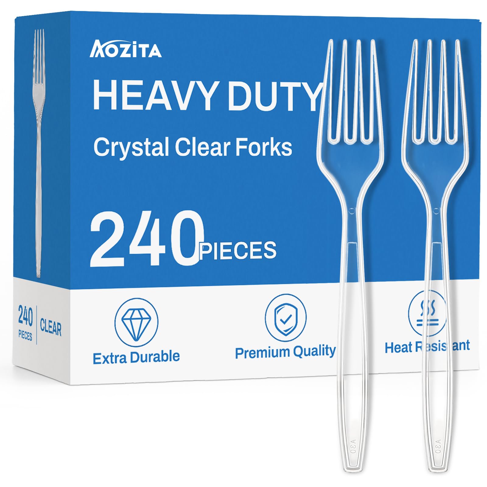 AOZITA tenedor frontal del paquete mostrando diseño elegante y resistencia