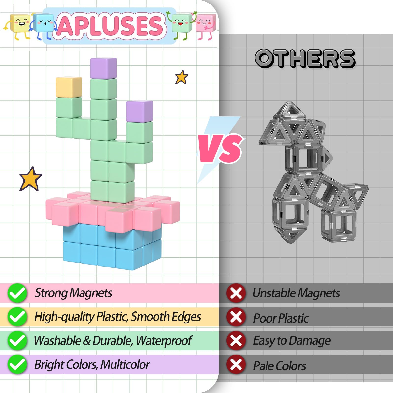 Apluses ambiente de aula Montessori con bloques usados en actividades grupales