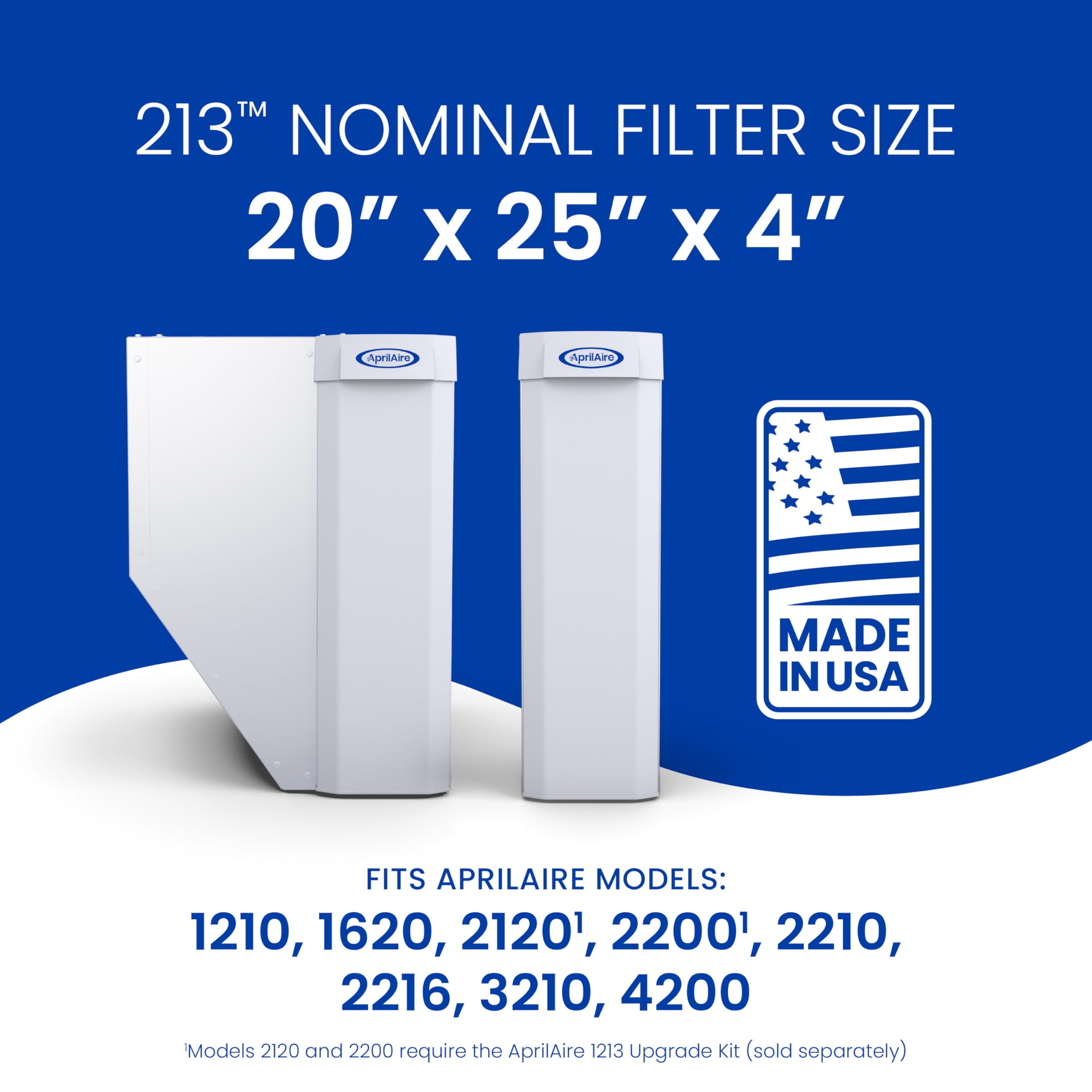 AprilAire mano sosteniendo filtro 213 demostrando instalación simple y manejo seguro