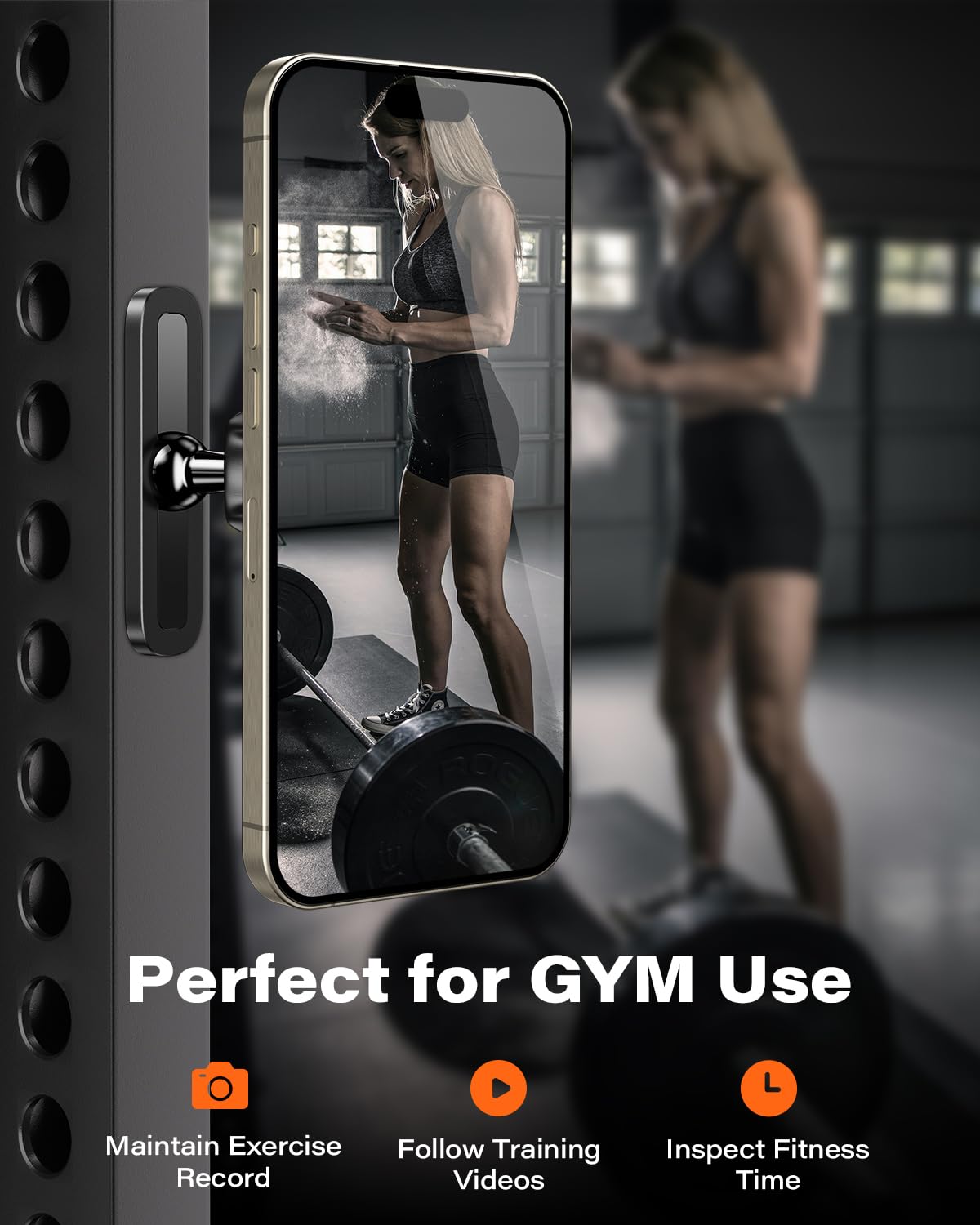 APPS2Car soporte montado en máquina de gimnasio para filmar entrenos