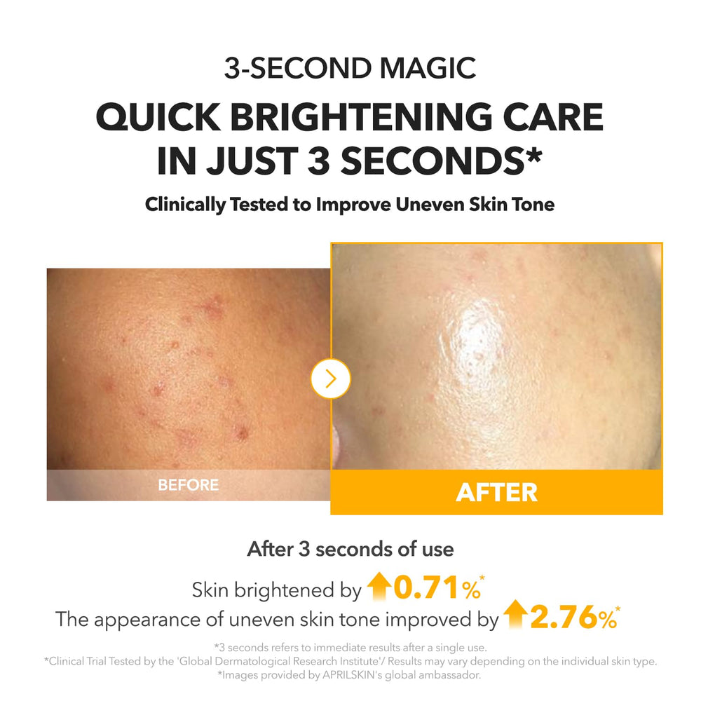 APRILSKIN comparación de tamaño de la botella para uso facial y corporal