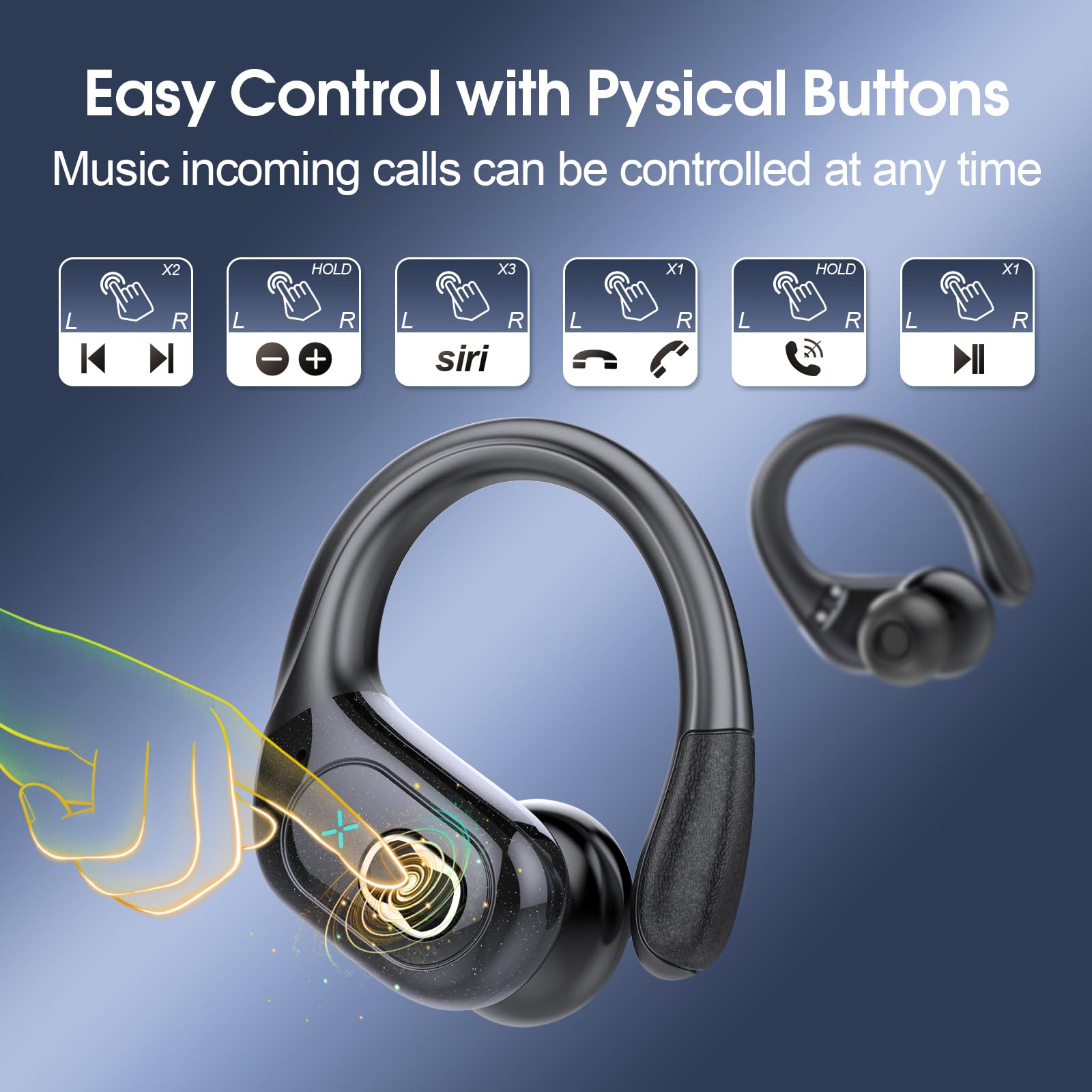 Aptkdoe auriculares con gotas de agua demostrando resistencia IPX7 al sudor