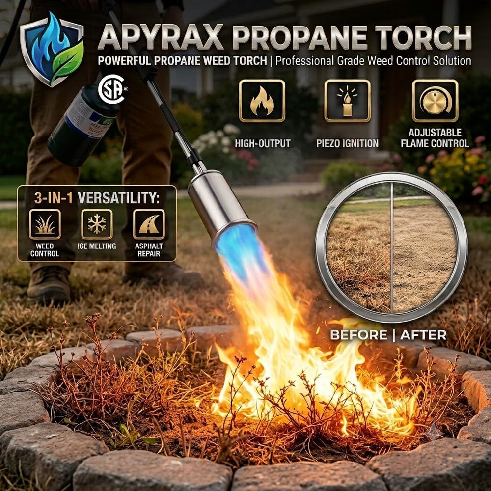 ApyraX close-up of 30-inch detachable torch head highlighting power
