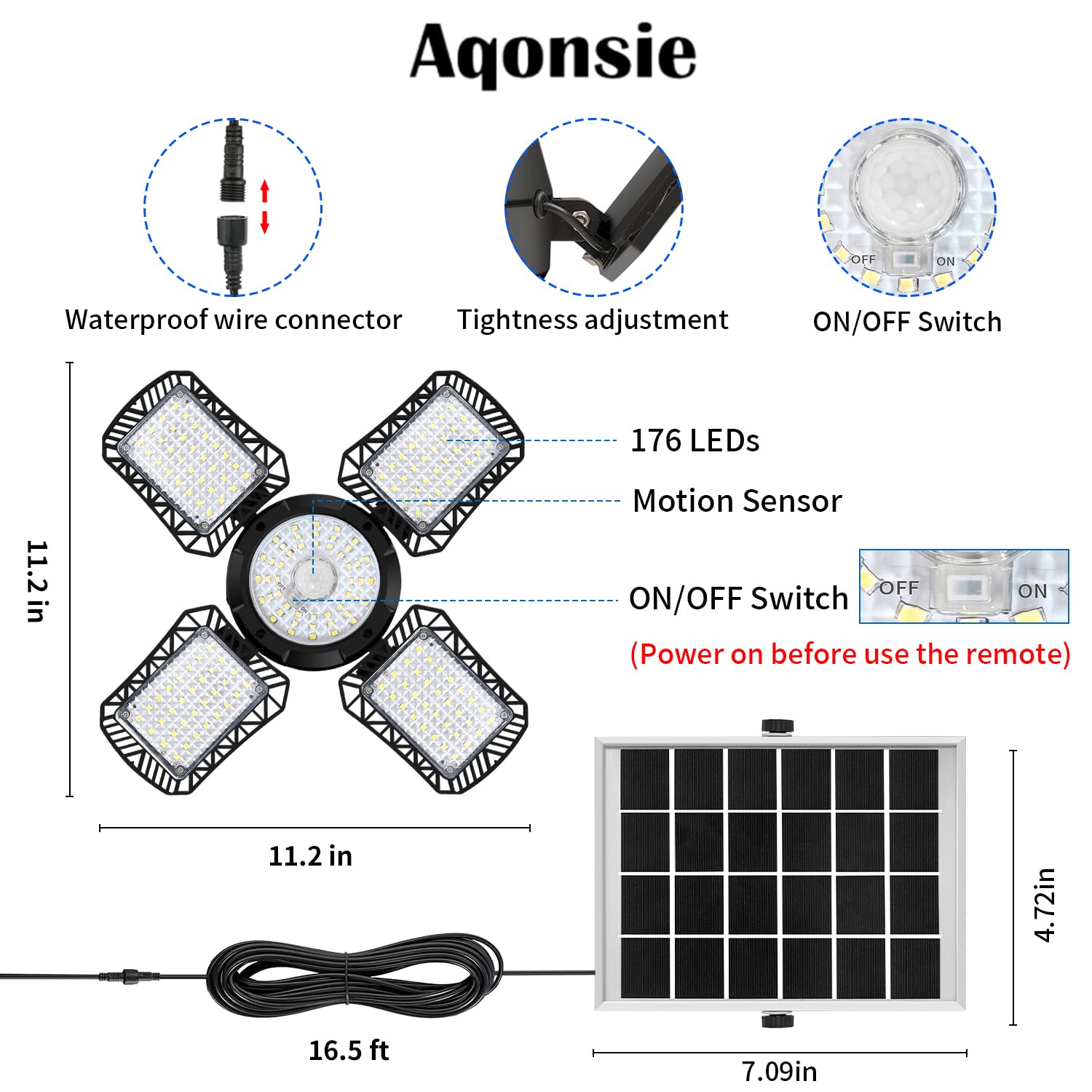 Aqonsie cabezales ajustables 120 grados para dirigir la luz