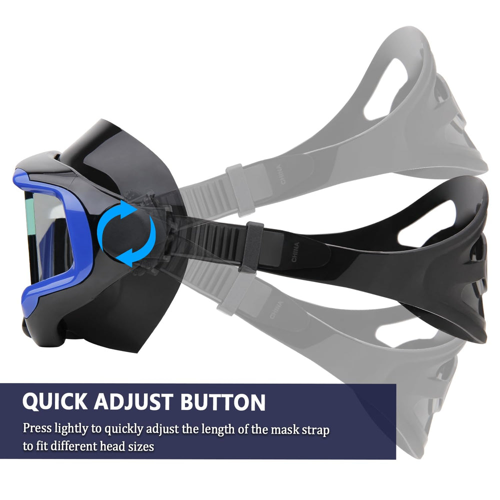 AQUA A DIVE SPORTS comparación de tamaño para evaluar ajuste y cobertura facial