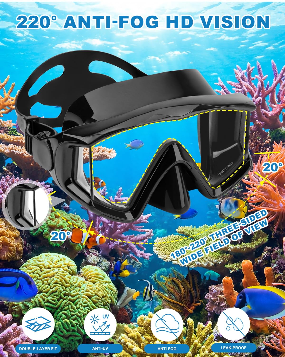 AQUA A DIVE SPORTS falda de silicona suave y sellado cómodo sin filtraciones