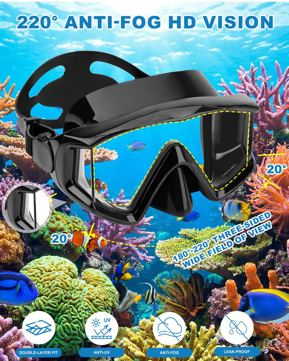 AQUA A DIVE SPORTS falda de silicona suave y sellado cómodo sin filtraciones