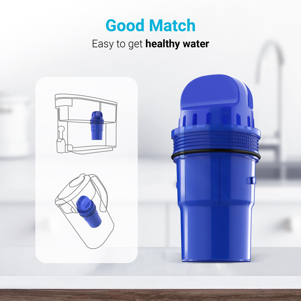 AQUA CREST comparación de tamaño con vaso para visualizar dimensiones