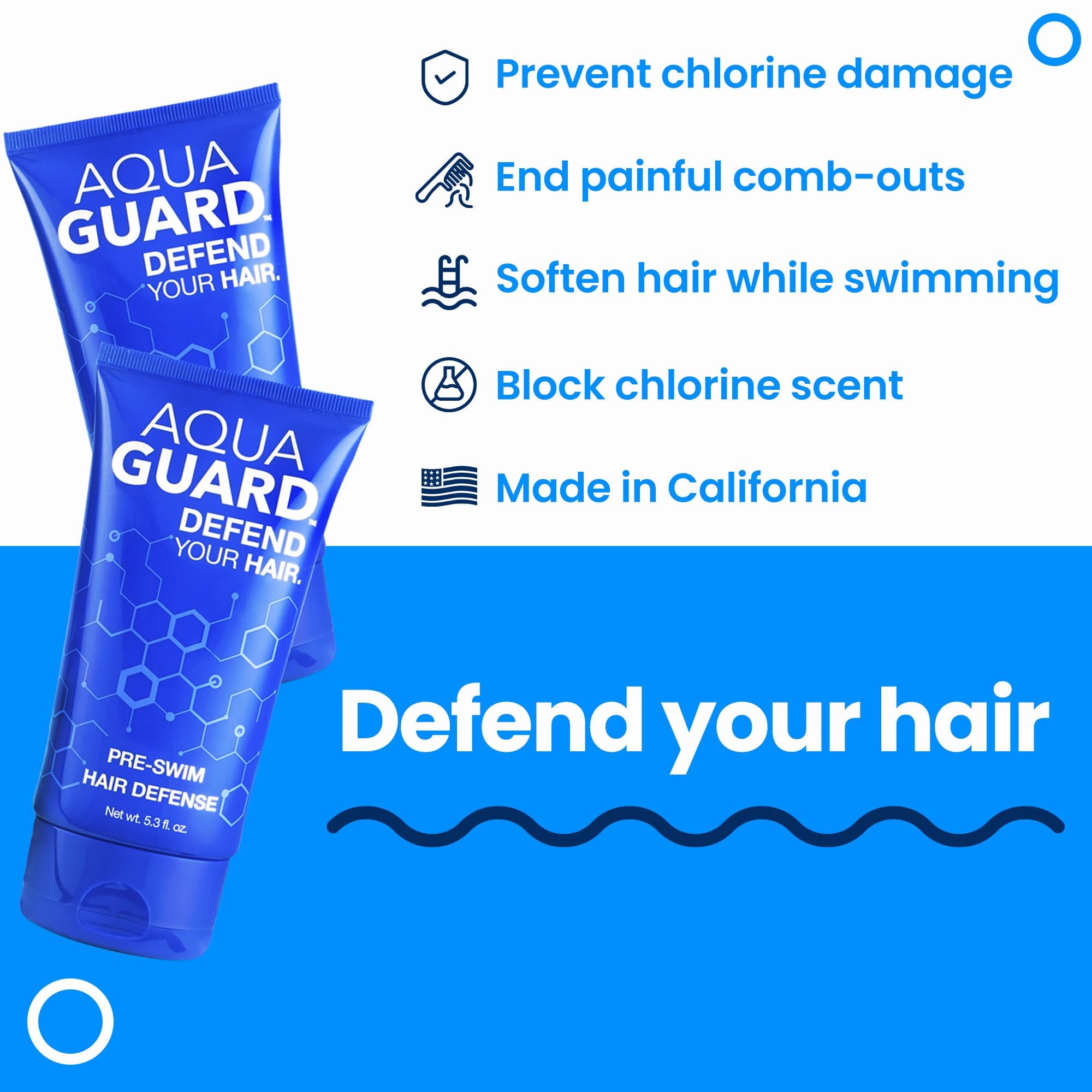 AQUA GUARD textura cremosa aplicada en mano para proteger el cabello