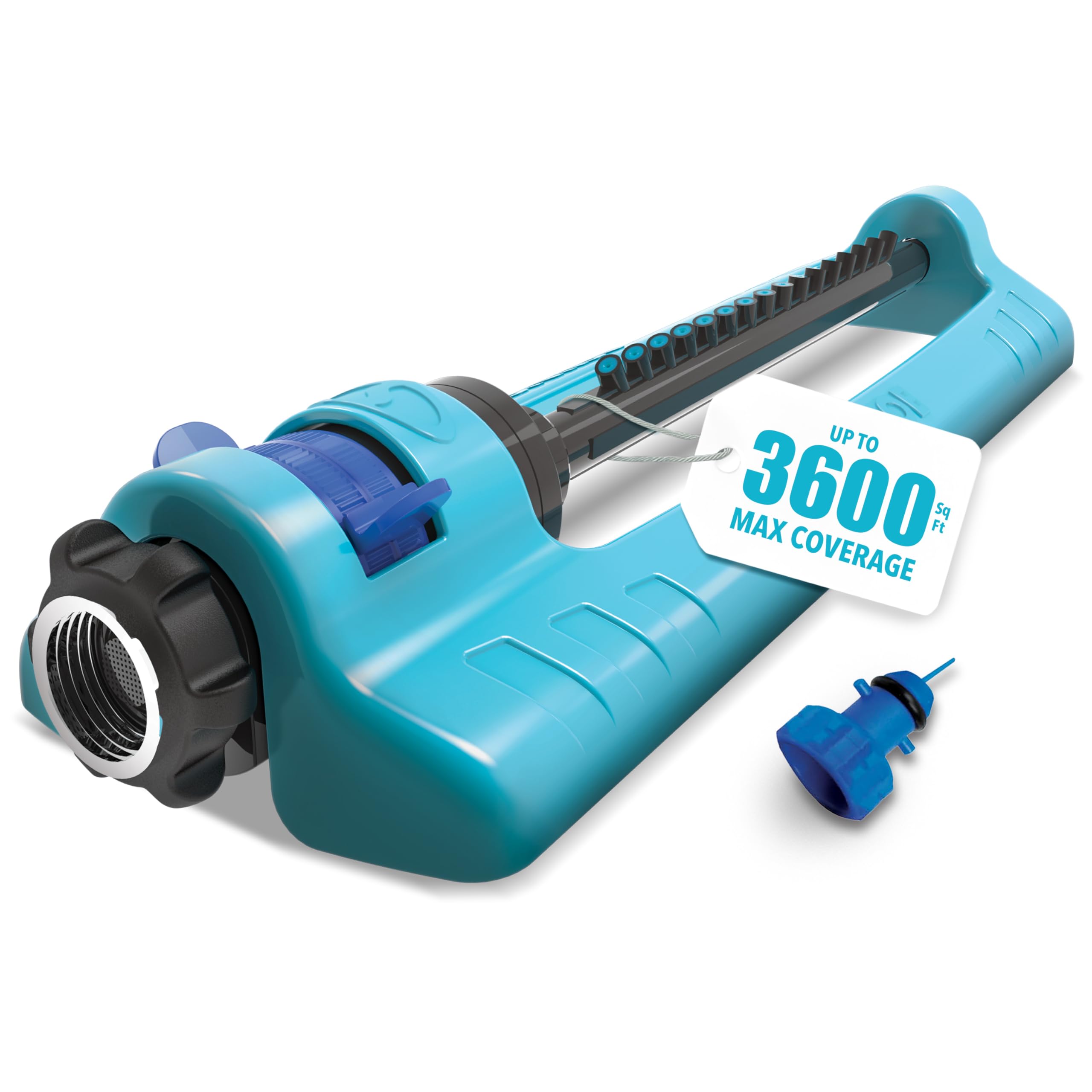 Aqua Joe aspersor frontal con base metálica para riego estable