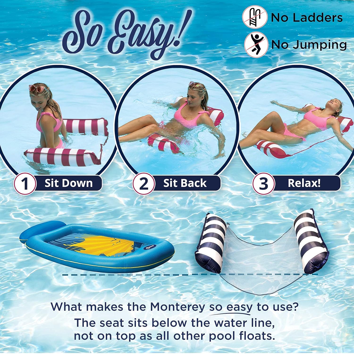 Aqua LEISURE used as exercise saddle for gentle aquatic workouts